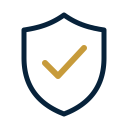 Shield and check icon
